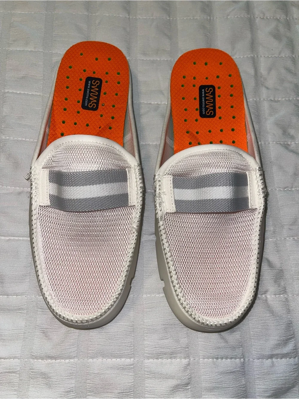 Swims Men's White, Grey and Orange Slip-On Boat & Water Shoes